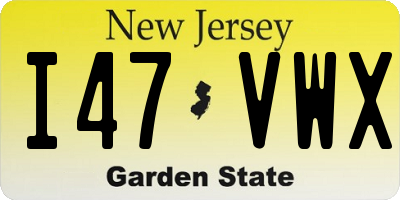 NJ license plate I47VWX