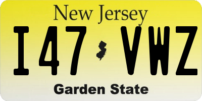 NJ license plate I47VWZ