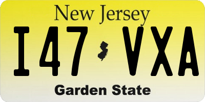 NJ license plate I47VXA