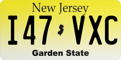 NJ license plate I47VXC