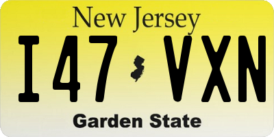 NJ license plate I47VXN