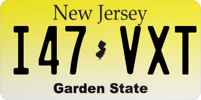 NJ license plate I47VXT