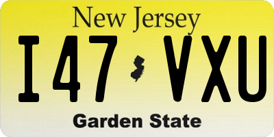 NJ license plate I47VXU