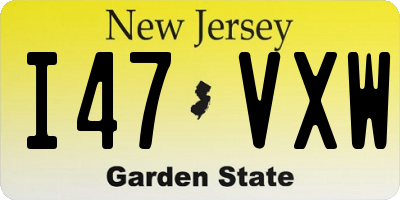 NJ license plate I47VXW