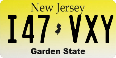 NJ license plate I47VXY