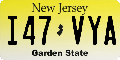 NJ license plate I47VYA