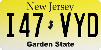 NJ license plate I47VYD