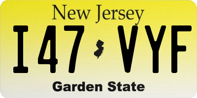 NJ license plate I47VYF
