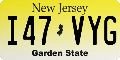 NJ license plate I47VYG