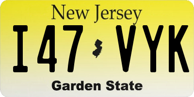 NJ license plate I47VYK