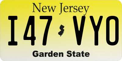 NJ license plate I47VYO