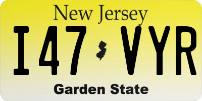 NJ license plate I47VYR