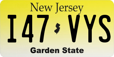 NJ license plate I47VYS