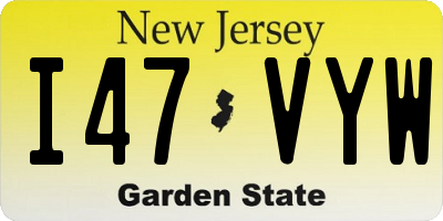 NJ license plate I47VYW
