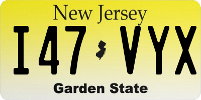 NJ license plate I47VYX