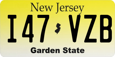 NJ license plate I47VZB