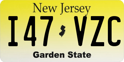 NJ license plate I47VZC