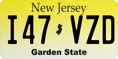 NJ license plate I47VZD