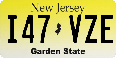 NJ license plate I47VZE