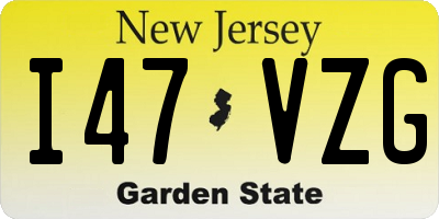 NJ license plate I47VZG