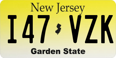 NJ license plate I47VZK