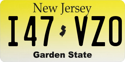NJ license plate I47VZO