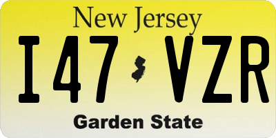 NJ license plate I47VZR