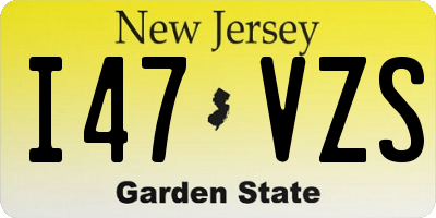 NJ license plate I47VZS