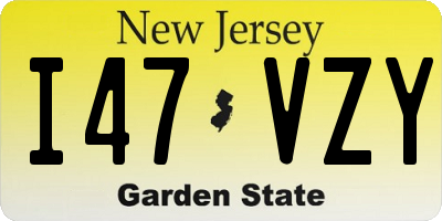 NJ license plate I47VZY