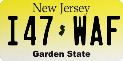 NJ license plate I47WAF