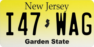 NJ license plate I47WAG