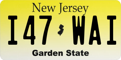 NJ license plate I47WAI