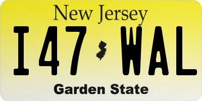 NJ license plate I47WAL