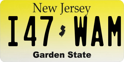 NJ license plate I47WAM