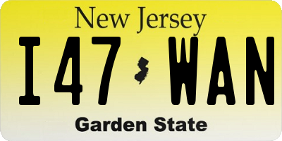 NJ license plate I47WAN