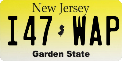 NJ license plate I47WAP