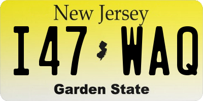 NJ license plate I47WAQ