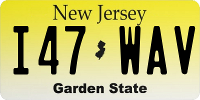 NJ license plate I47WAV