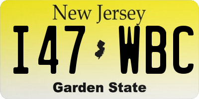 NJ license plate I47WBC