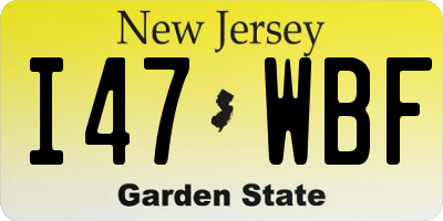 NJ license plate I47WBF