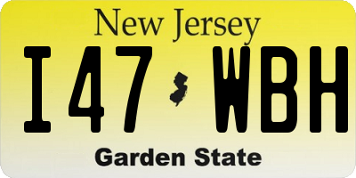 NJ license plate I47WBH
