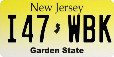 NJ license plate I47WBK