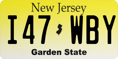 NJ license plate I47WBY