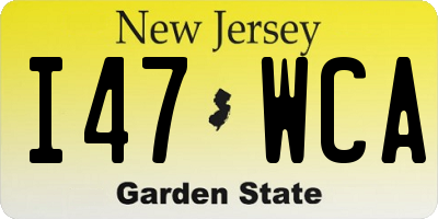 NJ license plate I47WCA