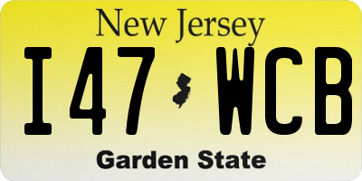 NJ license plate I47WCB