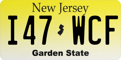 NJ license plate I47WCF
