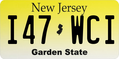NJ license plate I47WCI