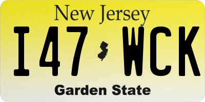 NJ license plate I47WCK