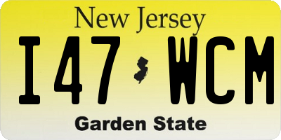 NJ license plate I47WCM