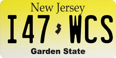 NJ license plate I47WCS